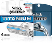 Quattro® 4-blade cartridges can be used with any Quattro razor. Available in: